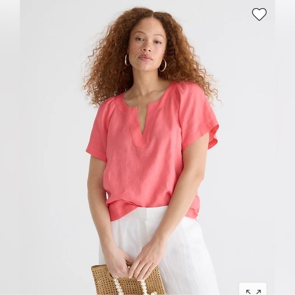 J.Crew Women’s Flutter Short Sleeve XXS Linen Blend Top